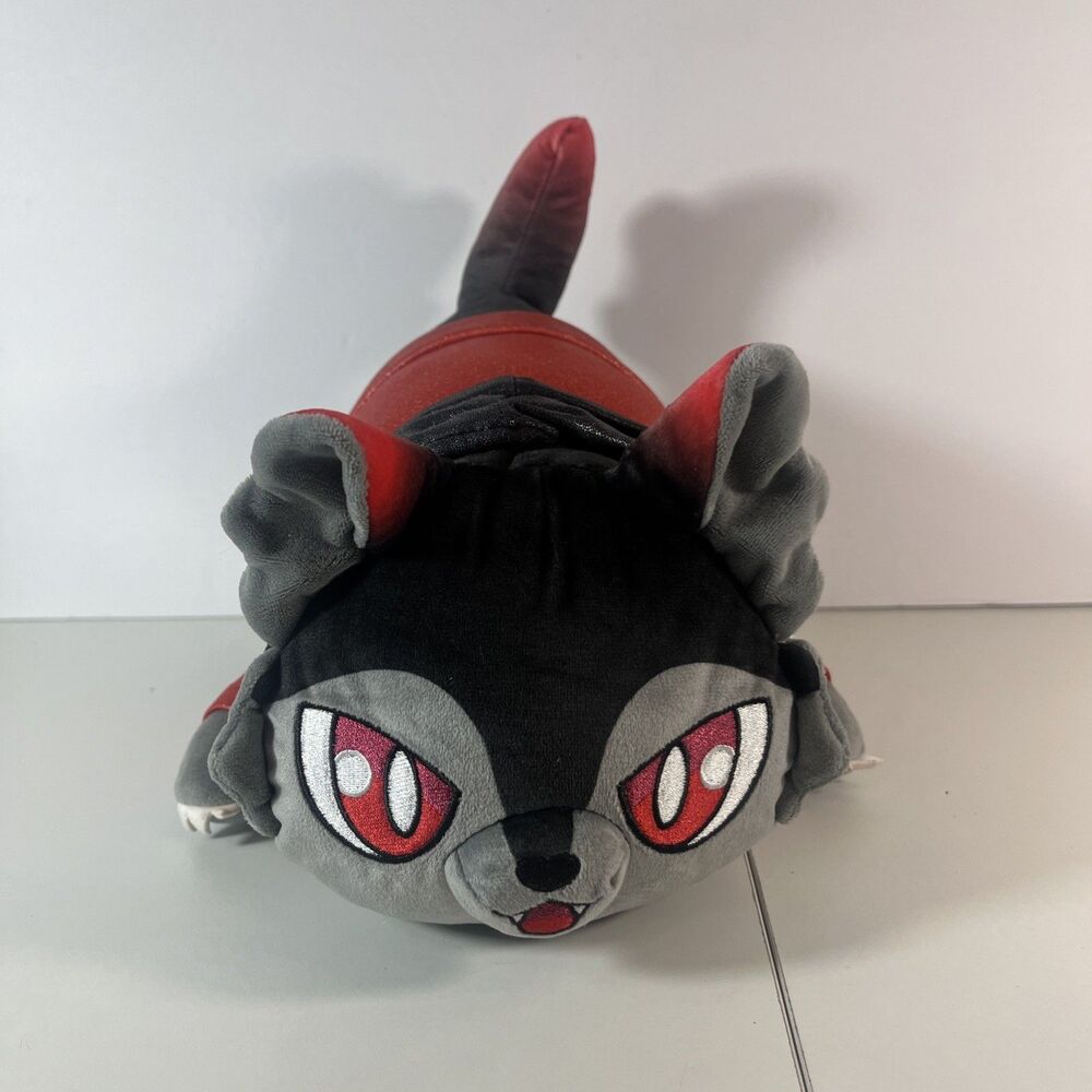 Aphmau Meemeows 12” Mystery Aaron Cat Plush Red Black Gray 2024 Hood Wolf